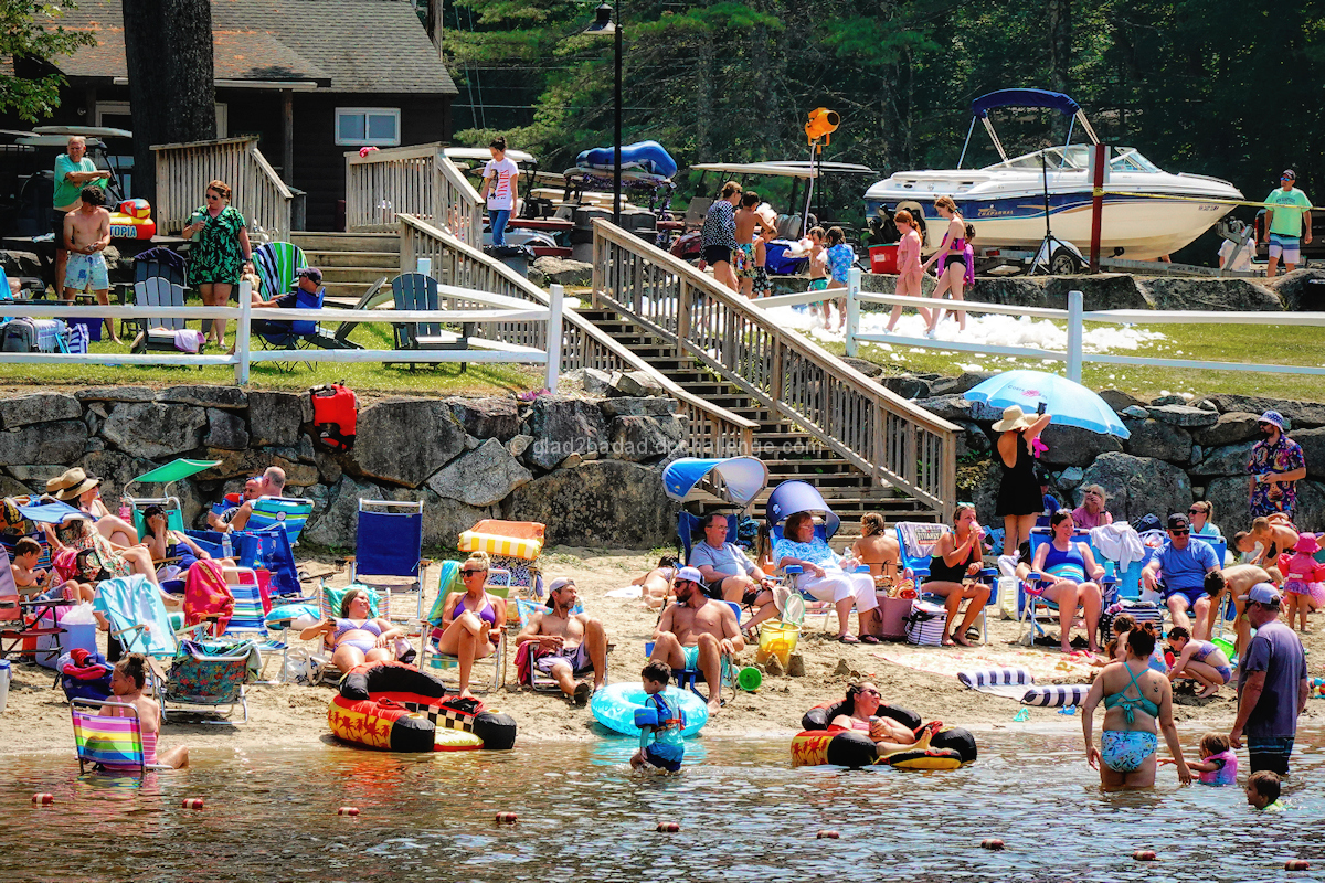Local community celebrates beach being declared safe to reopen.