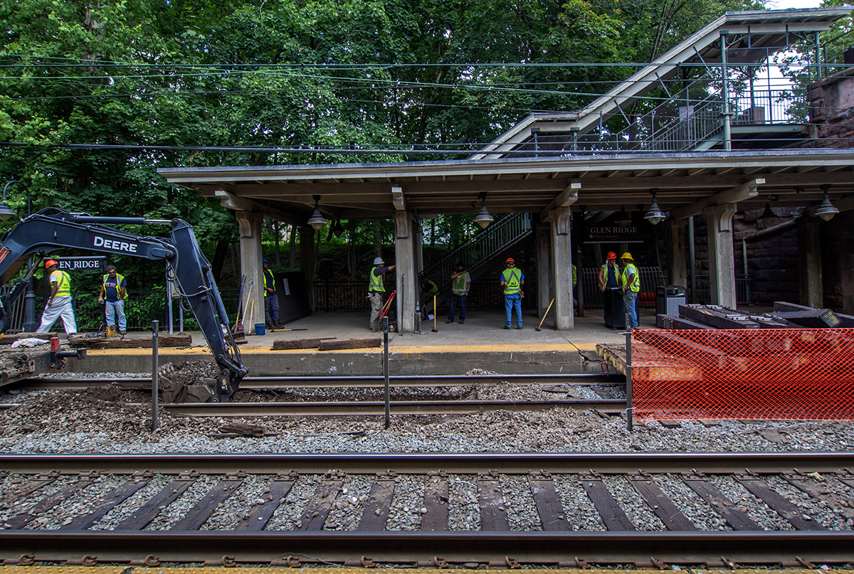 Essential track repair at Glen Ridge station 