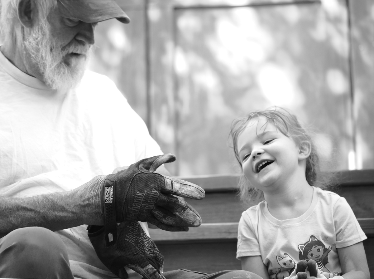 Laughing at Grandpa's Jokes