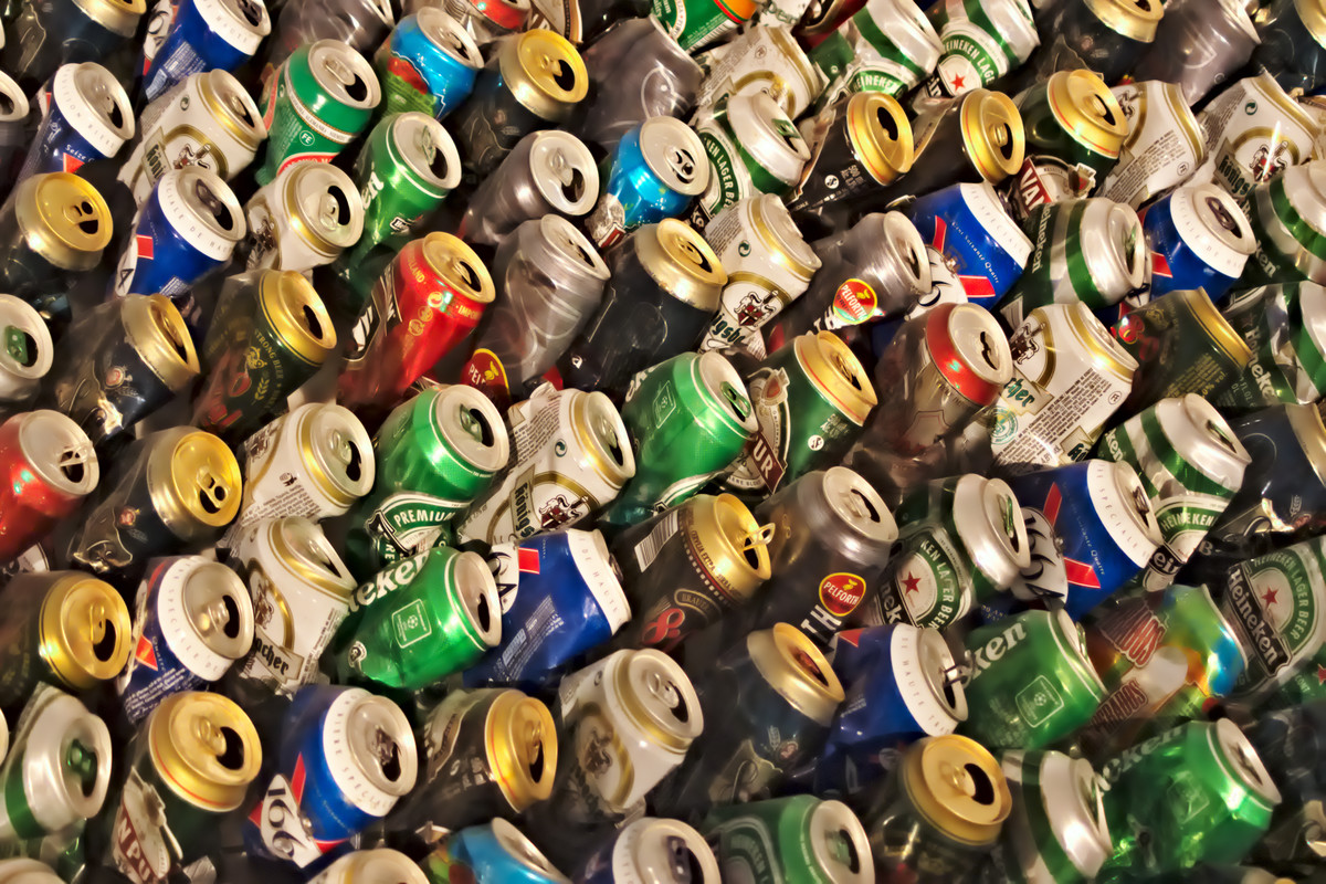 Modern work of art made from cans
