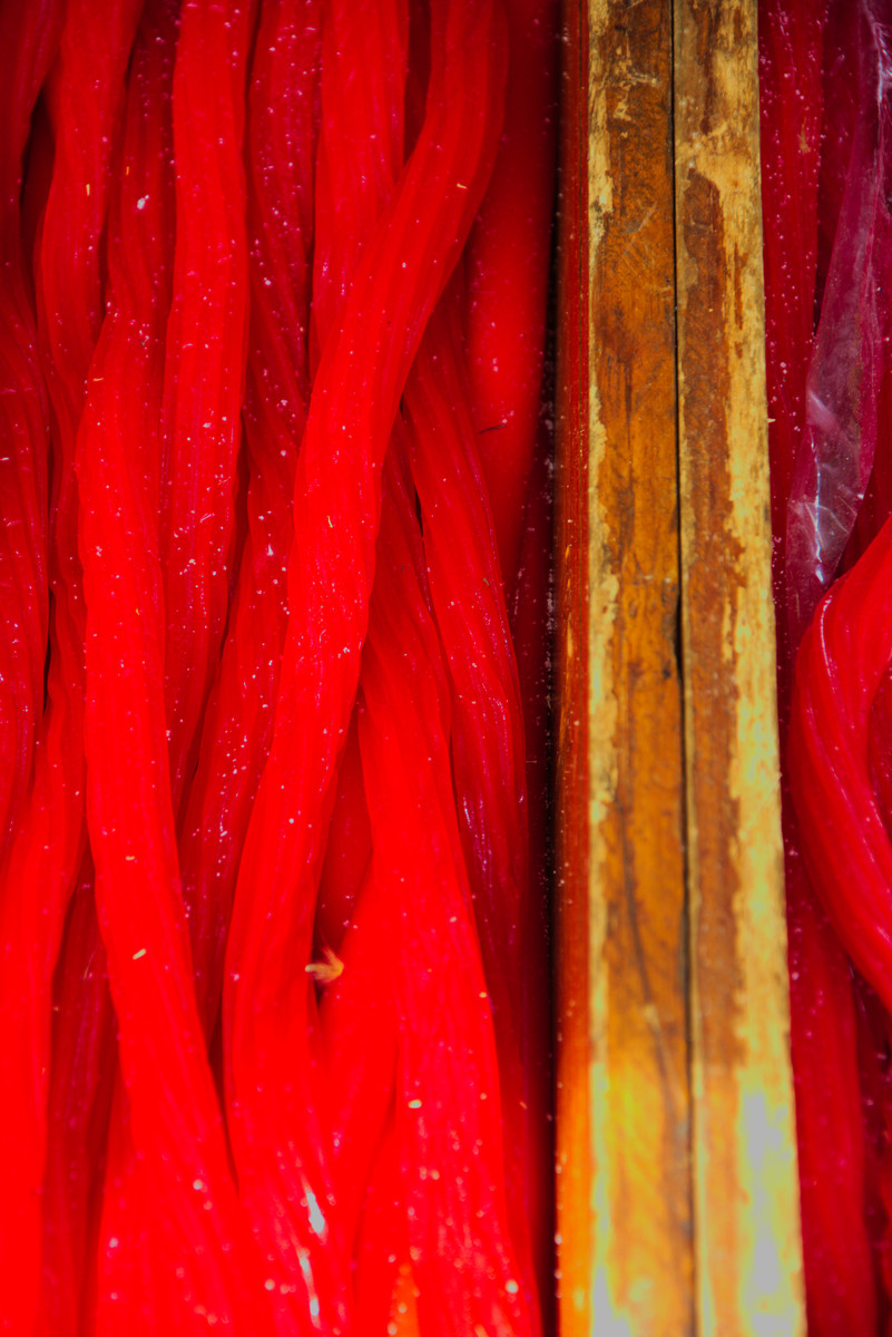 Detail of a sweets shop in an outdoor market