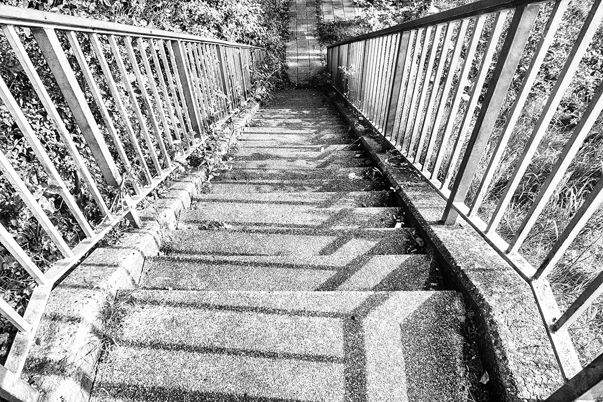 Looking down