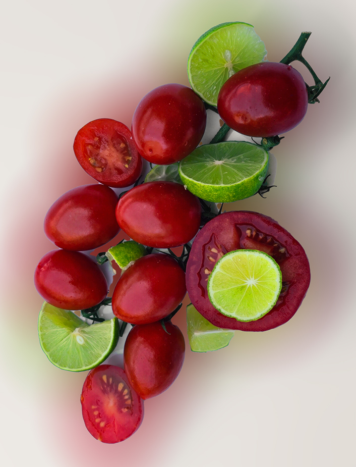 Key Limes, Tomatoes, on a Hot Summer Day