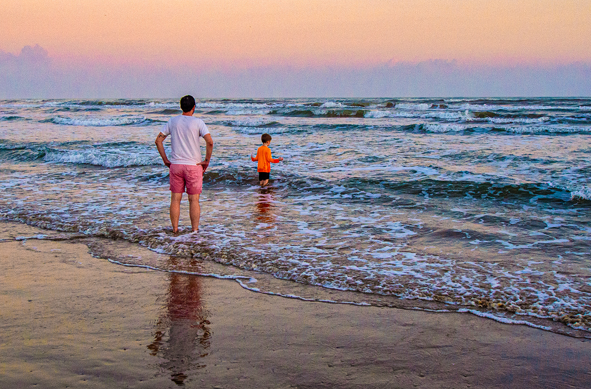 at the edge of the sea