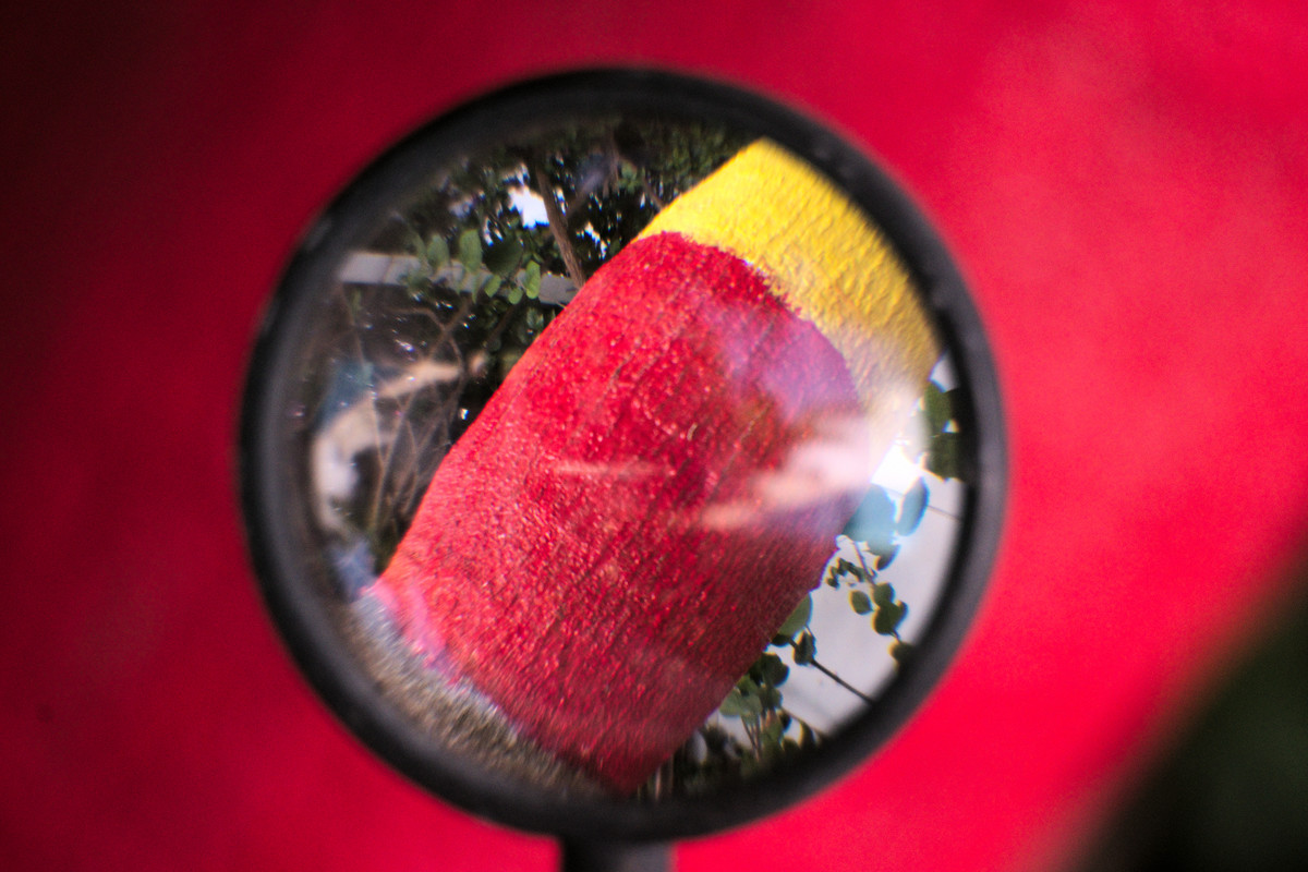Photograph through a magnifying glass