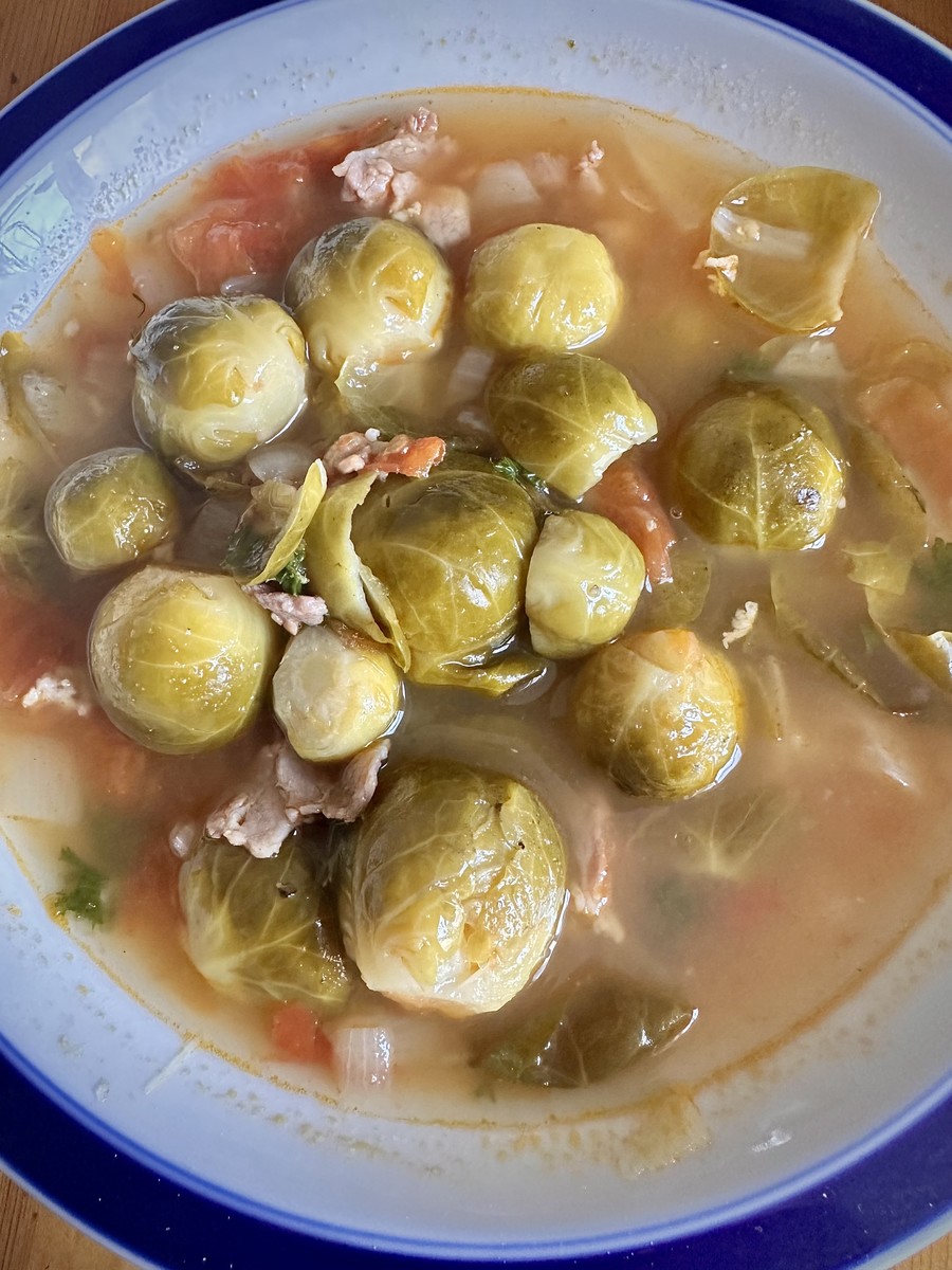 Cooking (Danish Brussels sprout soup)