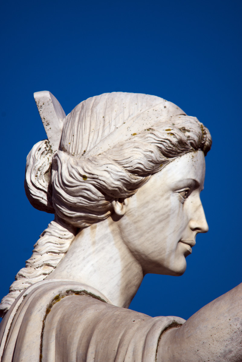Head of a sculpture in the Roman style
