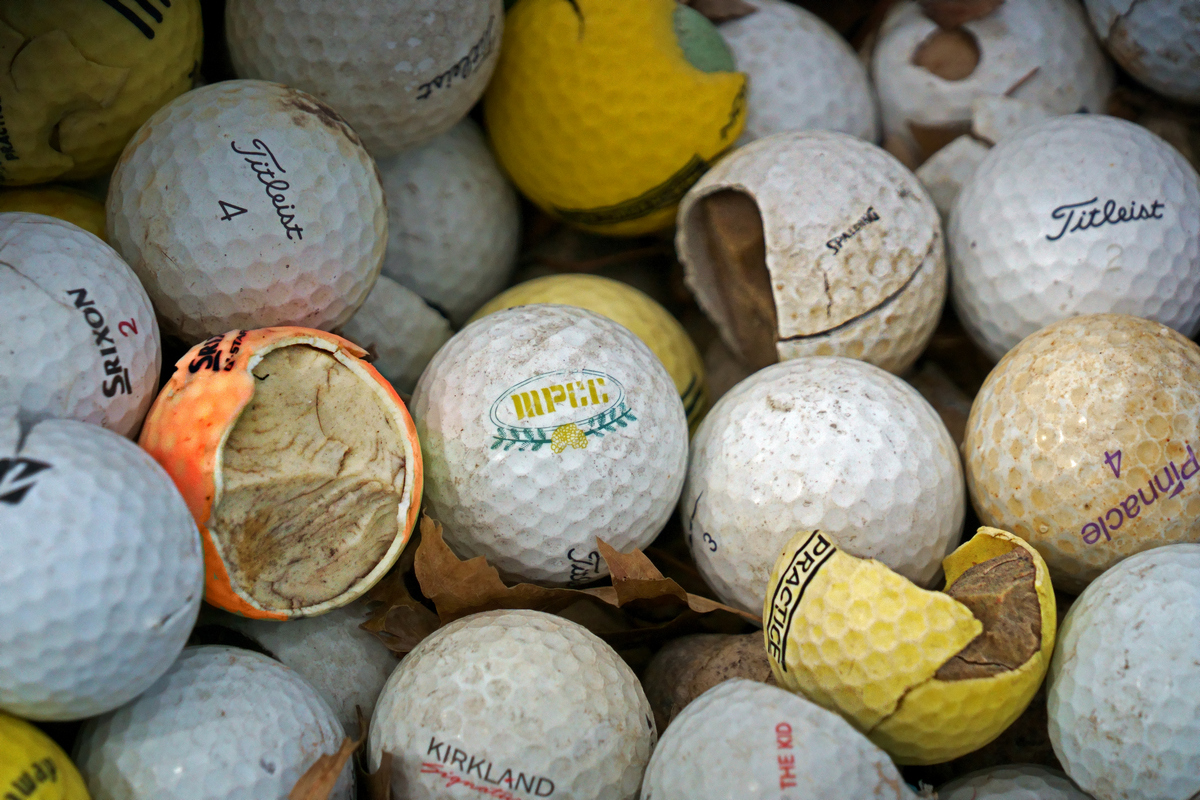 What does the graveyard of lost balls look like?