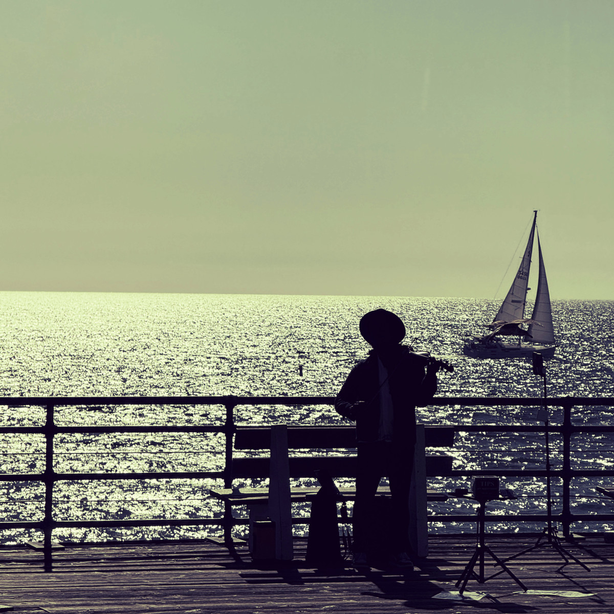 Busking on the Santa Monica Pier