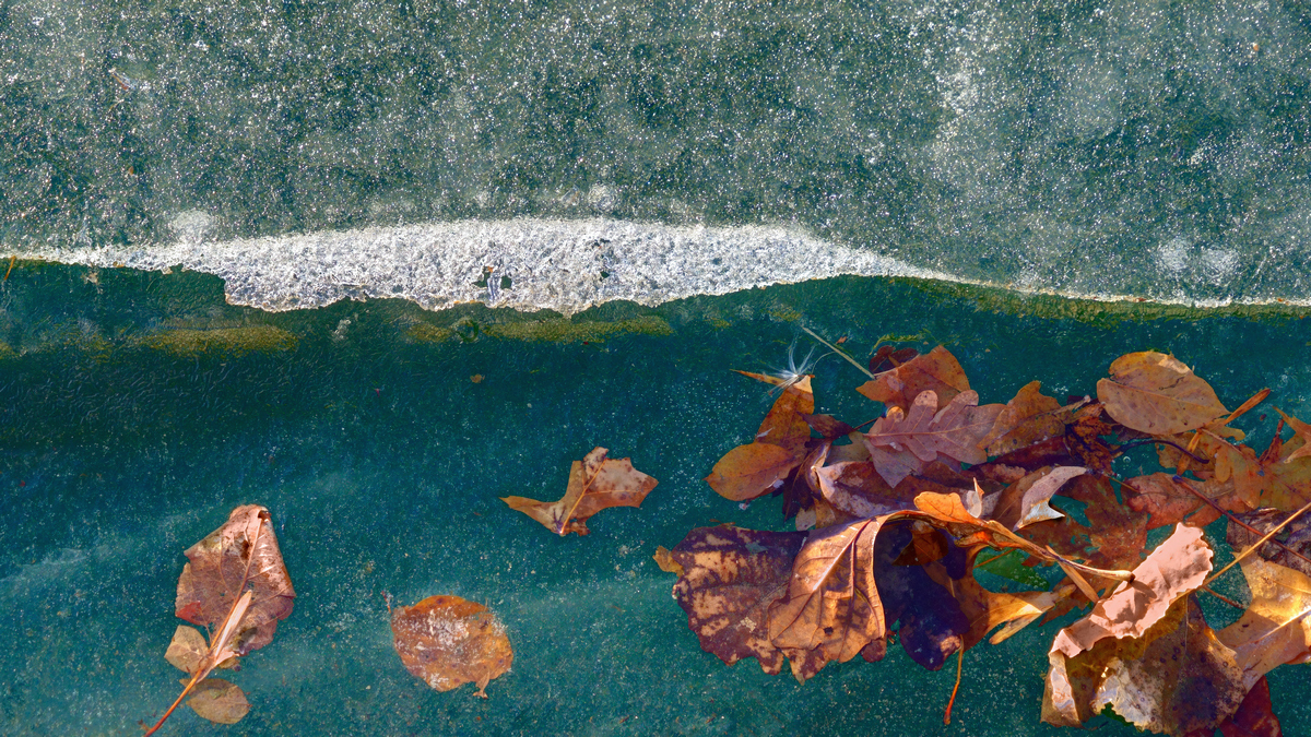 Edge of Change - Winter Lake Abstract