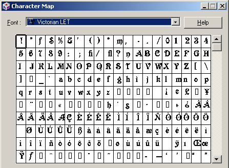 VictorianLET-CharMap-SS