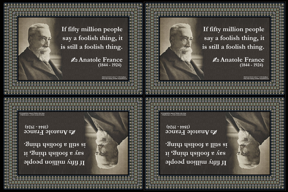 174 Anatole France on Foolishness (wallet print)