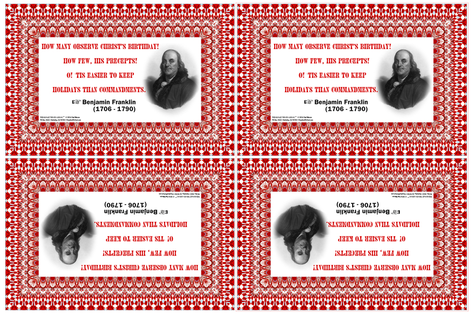 005 Benjamin Franklin on Christmas (wallet print)