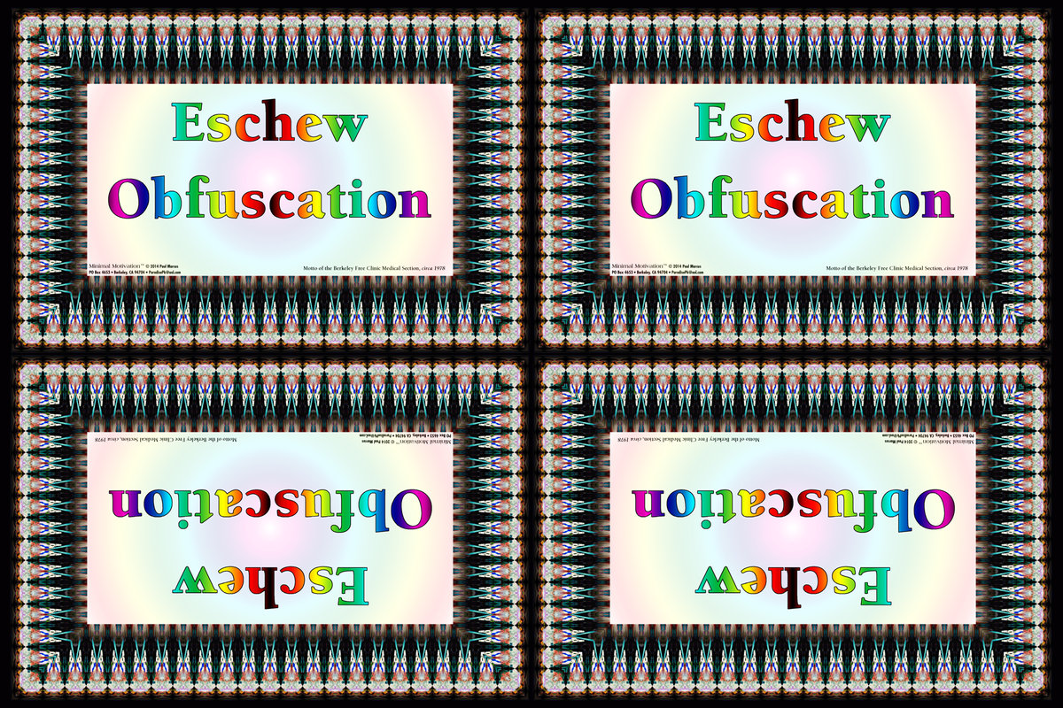 016 Eschew Obfuscation (wallet print)