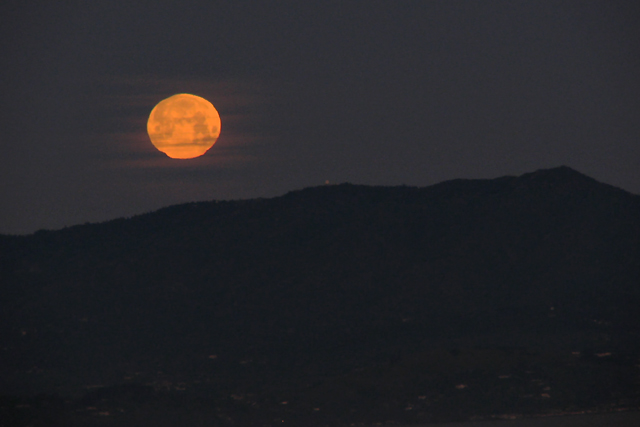 Cloudy Moonset -- Mt. Tam