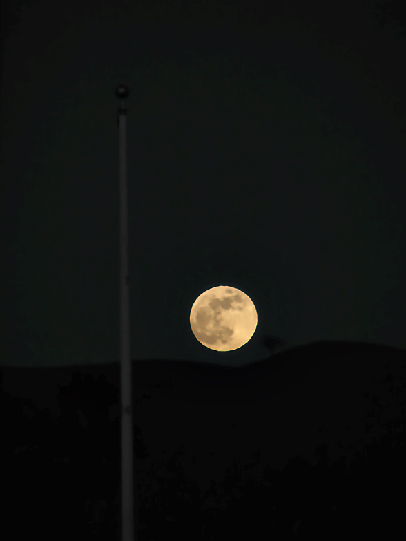 Full Moon and Flagpole