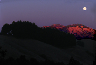 Moonrise Over Mount Diablo