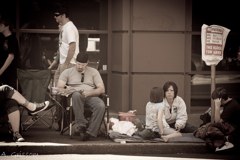 Waiting on a parade