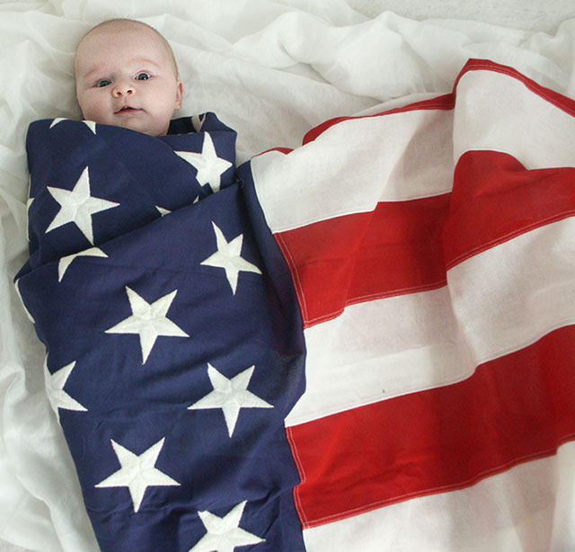 Swaddled in the Stars and Stripes