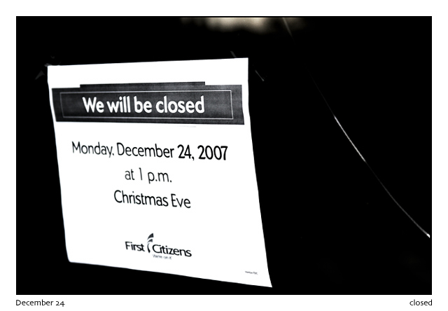 December 24: closed