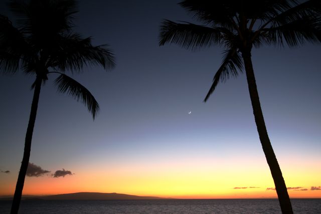 Moon at sunset 
