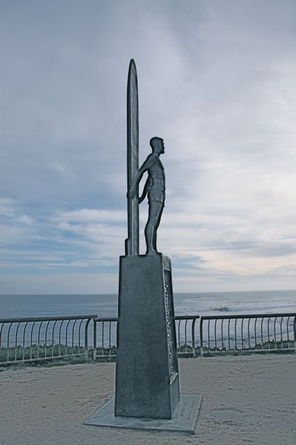 The Surfer statue in Santa Cruz, CA.