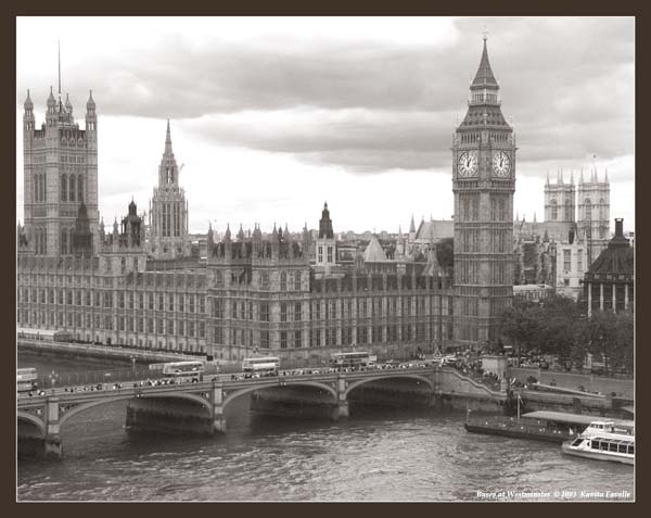 Buses at Westminster (Brown Duotone)