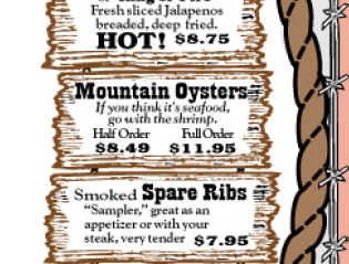 Mountain Oysters Menu Listing