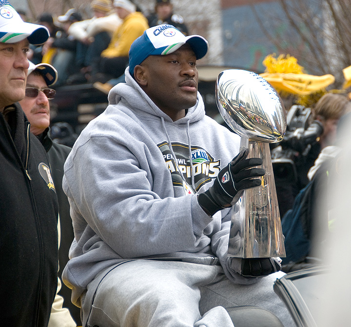 James Harrison and the Lombardi Trophy
