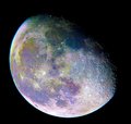 Waning Gibbous Moon Mosaic - Color Enhanced