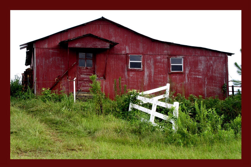 red farm house