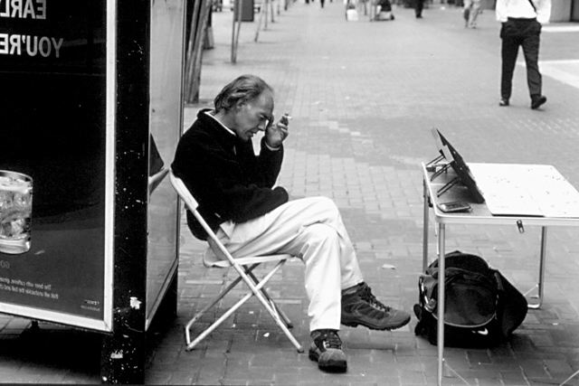 Candid smoker