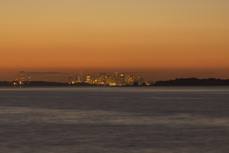 Boston Sunset in Fall 2