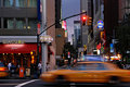 New York Taxis at Dusk