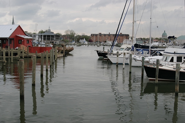 grey clouds over the harbor
