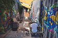 Artsy Urban Alley, Summer Afternoon