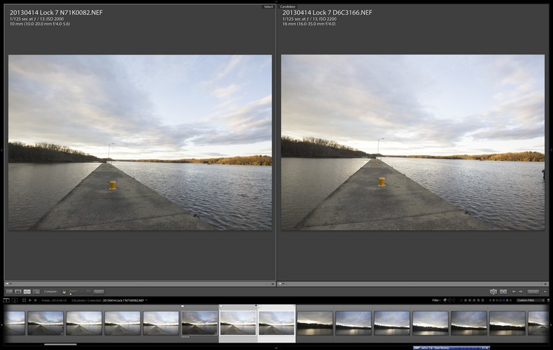 D7100 (left) vs D600 (right)  Full Frame View.