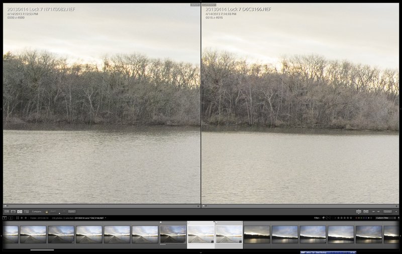 D7100 (left) vs D600 (right) 1x View, Up 100% Shadows +.5 Exposure