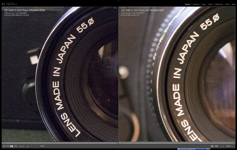 RX100 versus D7100 at 6400