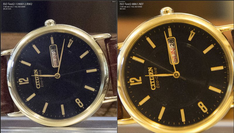 FZ1000 versus Nikon D600 RAW at 6400