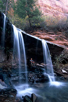 2002015 Double Falls with Hiker