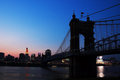 Roebling Bridge Silhouette