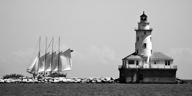 Lighthouse and Sailboat
