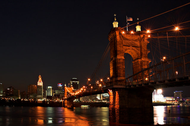 Roebling Bridge at Night