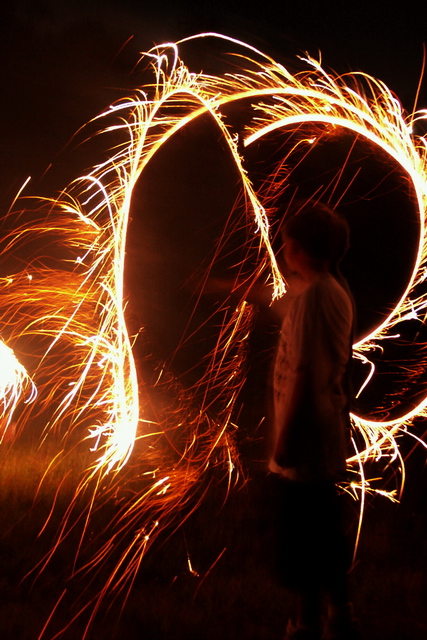 Boy With Sparklers