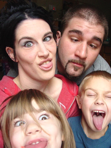 A Family who is goofy together....