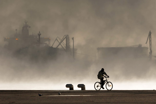 The tanker and the biker