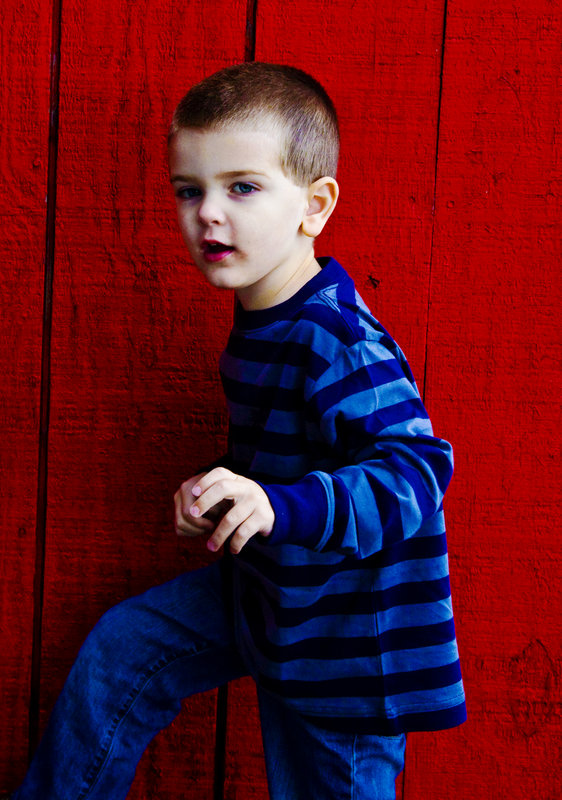 blue on red 
