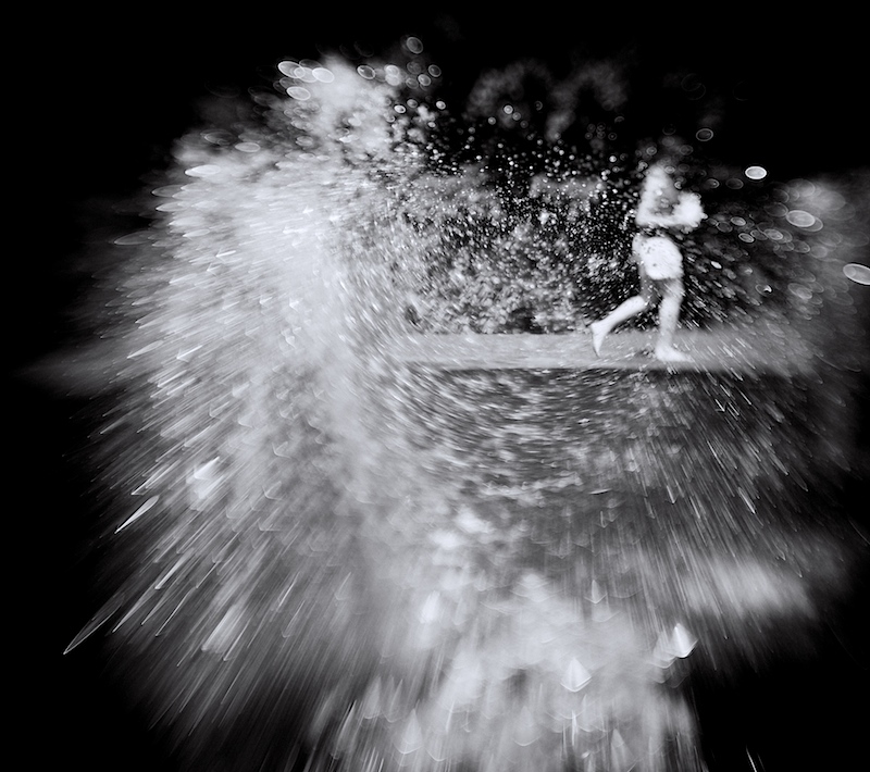 Through the Fountain BW