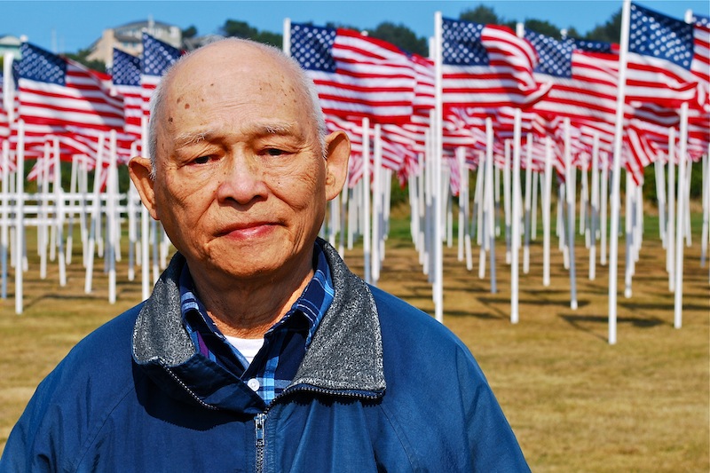 Dad at Field of Flags - Lincoln City